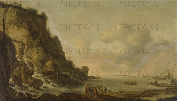 Rocky Coast, attributed to Simon de Vlieger, 1630 - 1653