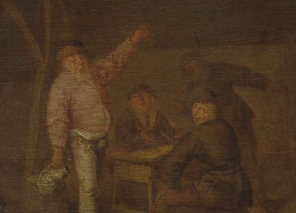 Peasants Drinking in a Barn, Pieter Hermansz. Verelst, c. 1628 - c. 1650