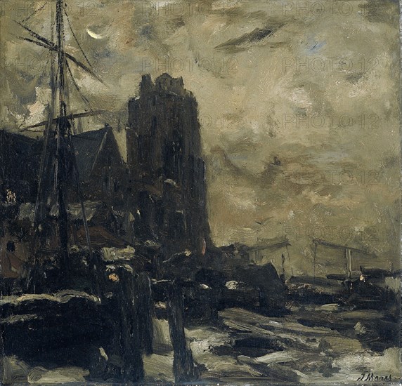 Dordrecht at night, The Netherlands, Jacob Maris, c. 1870 - c. 1899