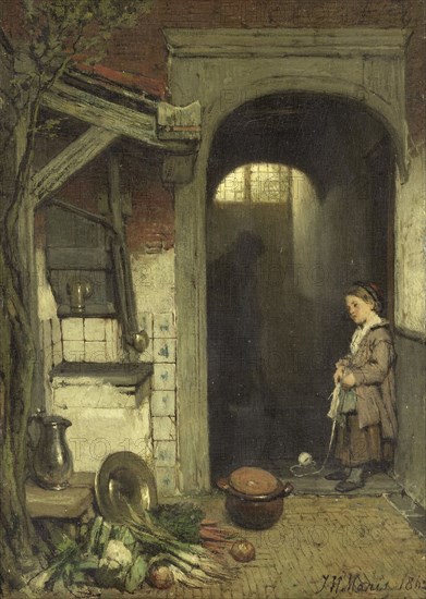 Small Courtyard, Jacob Maris, 1862