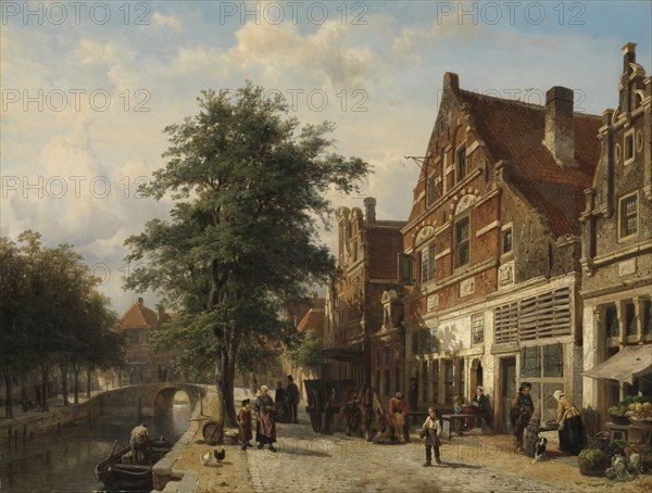 The Zuiderhavendijk, Enkhuizen, The Netherlands, Cornelis Springer, 1868