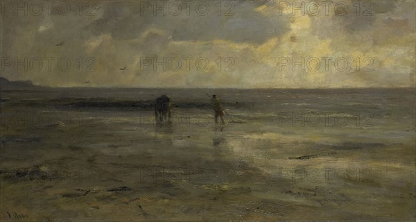 Beach at night, Jacob Maris, 1890