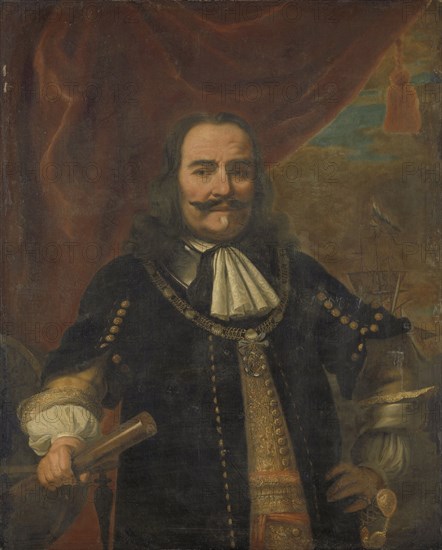 Portrait of Lieutenant-Admiral Michiel Adriaanszoon de Ruyter, copy after Ferdinand Bol, 1650 - 1750