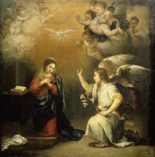 Annunciation to the Virgin, Bartolomé Esteban Murillo, 1660 - 1680