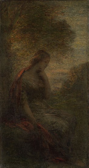 Young woman under a tree at sunset, called Autumn, Henri Fantin-Latour, 1855 - 1900