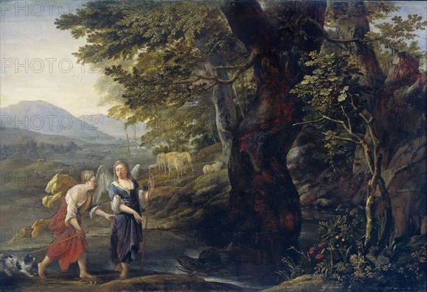 Tobias and the angel, Eglon van der Neer, 1690