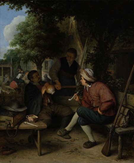 Travellers at Rest, Adriaen van Ostade, 1671