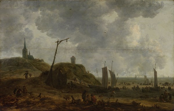 Beach at Katwijk, The Netherlands, Adriaen van der Kabel, 1650 - 1670