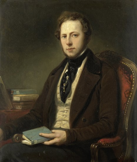 Portrait of a Man, perhaps the Poet Petrus Augustus de Genestet, attributed to Nicolaas Pieneman, 1830 - 1860