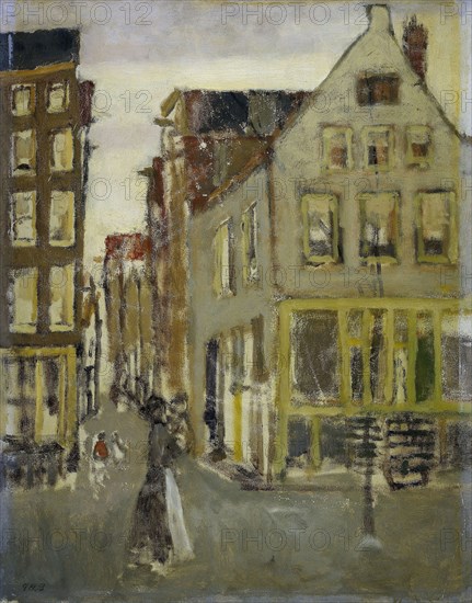 Lauriergracht near to the Tweede Laurierdwarsstraat, Amsterdam, The Netherlands, George Hendrik Breitner, 1917 - 1918