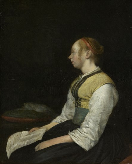 Seated Girl in Peasant Costume, Gerard ter Borch (II), c. 1650 - c. 1660