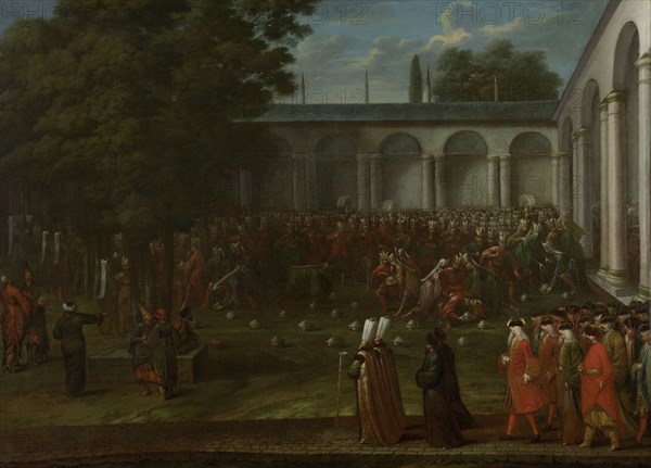 Cornelis Calkoen on his Way to his Audience with Sultan Ahmed III, Jean Baptiste Vanmour, c. 1727 - c. 1730