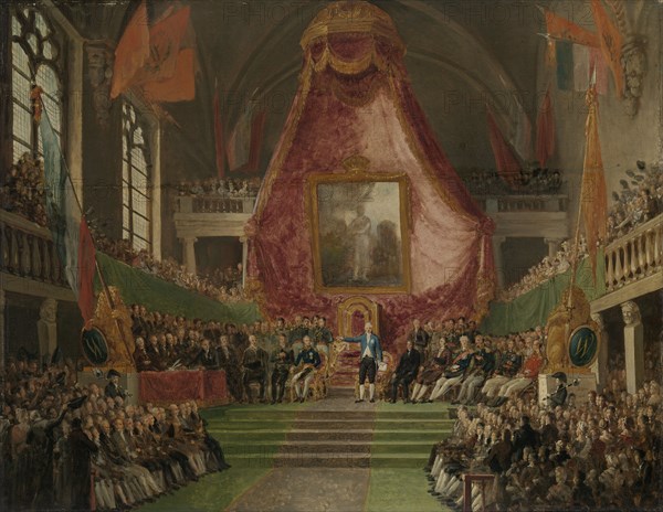 Solemn Inauguration of Ghent University by the Prince of Orange in the Throne Room of the City Hall on October 9, 1817, Belgium, Mattheus Ignatius van Bree, 1817 - 1830