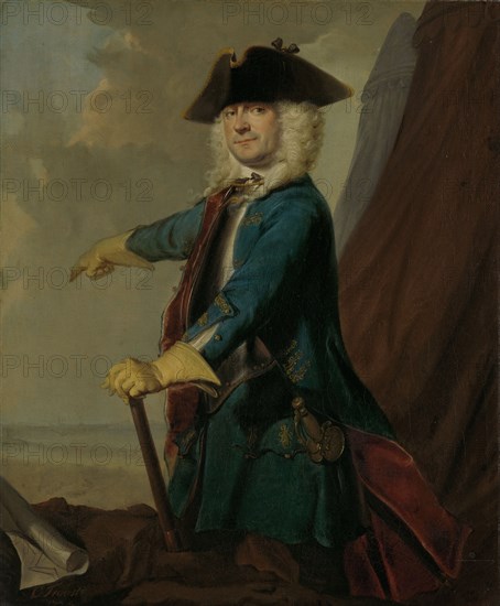 Gerrit Sichterman, 1688-1730, General - quartermaster of cavalry, colonel of the infantry regiment Orange Groningen, commander of Grave, Cornelis Troost, 1725