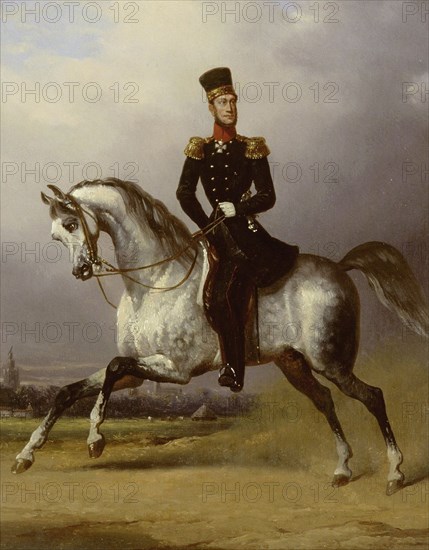 Equestrian Portrait of William II, King of the Netherlands, attributed to Nicolaas Pieneman, c. 1830 - c. 1850
