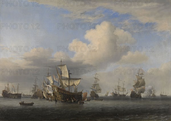 Captured English Ships after the Four Days Battle, Willem van de Velde, II, c. 1666