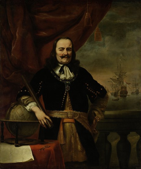 Michiel de Ruyter as Lieutenant-Admiral,Michiel Adriaenszoon de Ruyter,Dutch admiral famous for his role in the Anglo-Dutch Wars of the 17th century, Ferdinand Bol, 1616-1680, Dutch artist, 1667