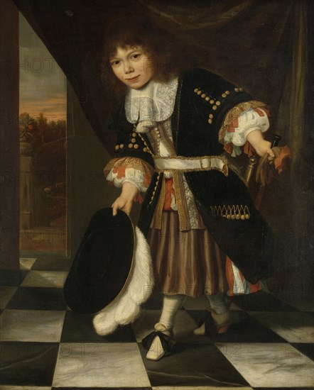 Portrait of a Boy, called The Young Son of Admiral van Nes, The Admiral's Son, FranÃ§ois Verwilt, 1669