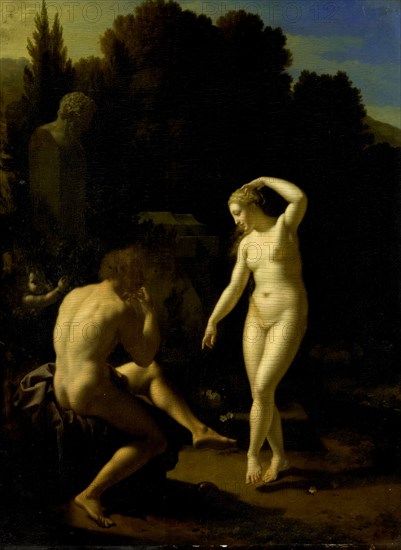 A Nymph Dancing to a Shepherd's Flute-Playing, Adriaen van der Werff, 1718