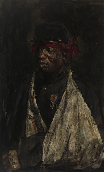 Portrait of a Wounded KNIL Soldier, Isaac Israels, 1882