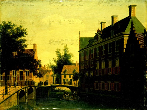 Hotel called Oudezijds-Heerenlogement in Amsterdam, The Netherlands, Gerrit Adriaensz. Berckheyde, 1660 - 1680