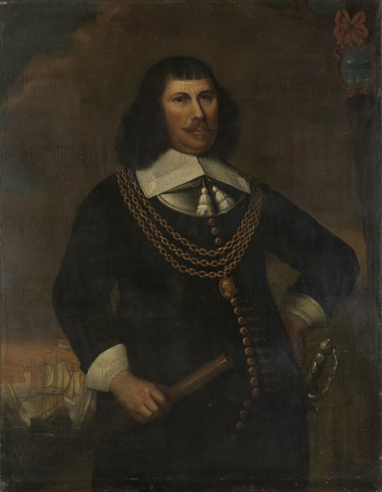 Portrait of Pieter Florisz, Vice-Admiral of the Noorderkwartier, copy after Abraham Liedts, 1650 - 1720