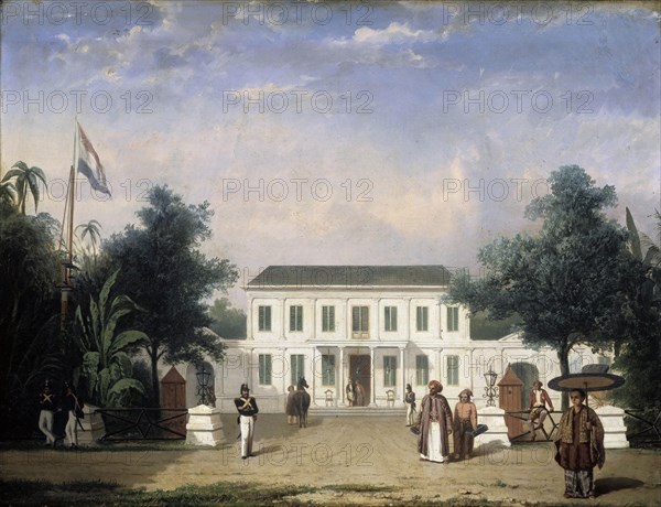 House on the Rijswijk, Batavia, Jalan Veteran Jakarta Indonesia, Ernest Alfred Hardouin, 1835 - 1845