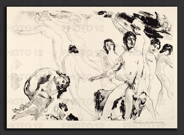 Arthur B. Davies, Release at the Gates, American, 1862 - 1928, 1818-1920, lithograph with lithotint in black on wove paper