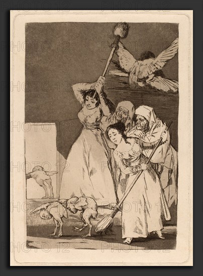 Francisco de Goya, Ya van desplumados (There They Go Plucked), Spanish, 1746 - 1828, 1797-1798, etching, burnished aquatint and drypoint