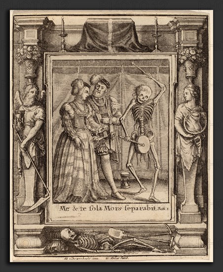 Wenceslaus Hollar after Hans Holbein the Younger after Abraham van Diepenbeeck (Bohemian, 1607 - 1677), Bridal Pair, 1651, etching with border "Time and Eternity"