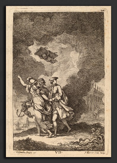Franz Edmund Weirotter after Ãâtienne de Lavallée-Poussin (Austrian, 1730 - 1771), Nella Venuta in Roma: pl. 7, 1764, etching on laid paper