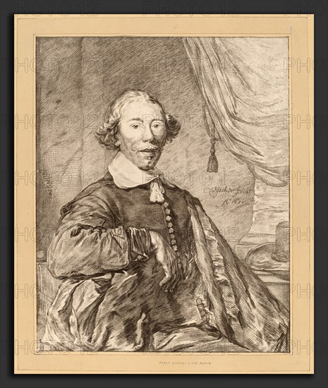 Cornelis Ploos van Amstel and Johannes Kornlein after Cornelis Visscher (Dutch, 1726 - 1798), Portrait of a Seated Man, 1771, transfer technique