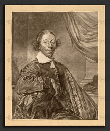 Cornelis Ploos van Amstel and Johannes Kornlein after Cornelis Visscher (German, died 1772), Portrait of a Seated Man, 1771, mezzotint