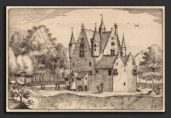 Claes Jansz Visscher after Johannes van Doetechum, the Elder after Lucas van Doetechum after Master of the Small Landscapes (Dutch, 1586-1587 - 1652), A Castle, published 1612, etching