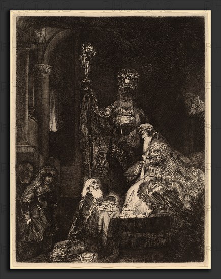 Rembrandt van Rijn (Dutch, 1606 - 1669), The Presentation in the Temple in the Dark Manner, c. 1654, etching and drypoint