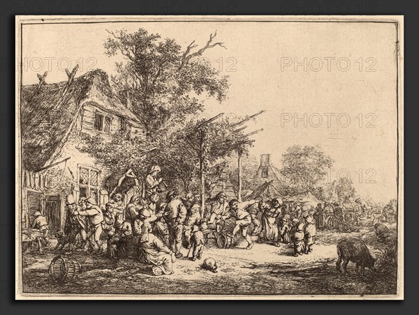 Adriaen van Ostade (Dutch, 1610 - 1685), Dance under the Trellis, probably 1652, etching