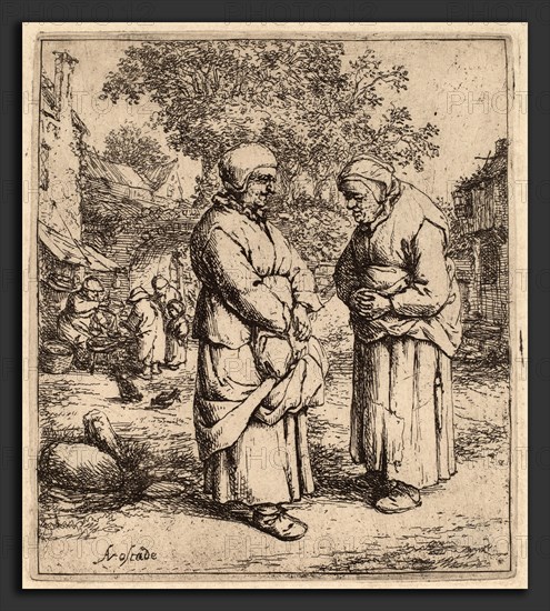 Adriaen van Ostade (Dutch, 1610 - 1685), Two Gossips, probably 1642, etching on laid paper