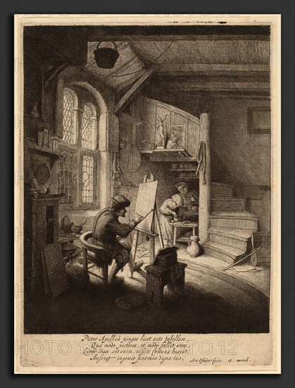 Adriaen van Ostade (Dutch, 1610 - 1685), Painter in His Studio, probably 1667, etching