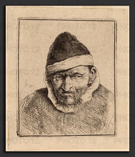 Adriaen van Ostade (Dutch, 1610 - 1685), Peasant Wearing a Pointed Cap, probably 1640, etching