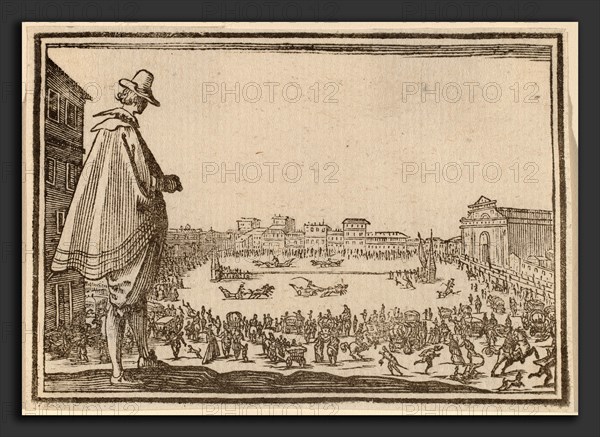 Edouard Eckman after Jacques Callot (Flemish, born c. 1600), Piazza Santa Maria Novella, Florence, 1621, woodcut