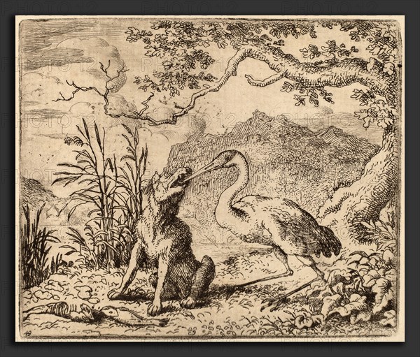 Allart van Everdingen (Dutch, 1621 - 1675), The Wolf and the Crane, probably c. 1645-1656, etching