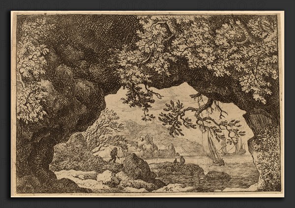 Allart van Everdingen (Dutch, 1621 - 1675), View through a Pierced Rock, probably c. 1645-1656, etching
