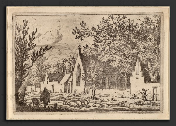 Allart van Everdingen (Dutch, 1621 - 1675), Swine Herd near a Chapel, probably c. 1645-1656, etching