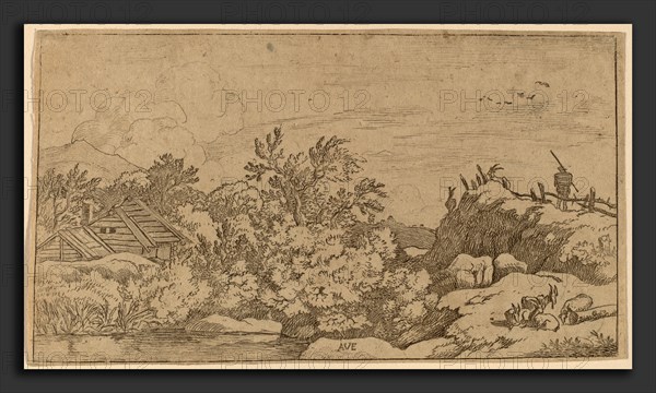 Allart van Everdingen (Dutch, 1621 - 1675), Goat Herd on a Hill, probably c. 1645-1656, etching with engraving