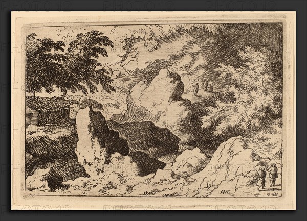 Allart van Everdingen (Dutch, 1621 - 1675), Three Men on a Rock, probably c. 1645-1656, etching