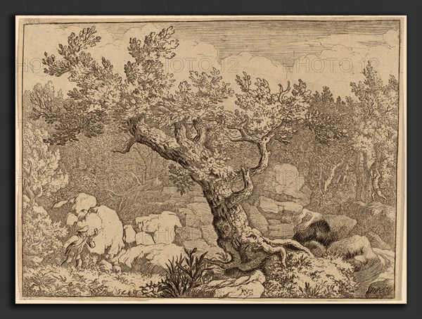 Allart van Everdingen (Dutch, 1621 - 1675), Sportsman near a Large Tree, probably c. 1645-1656, etching