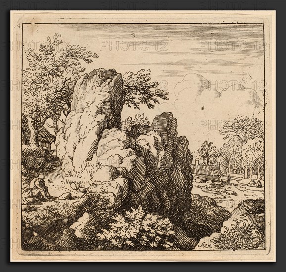 Allart van Everdingen (Dutch, 1621 - 1675), Large Rock, probably c. 1645-1656, etching with engraving