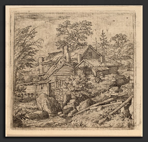 Allart van Everdingen (Dutch, 1621 - 1675), Hamlet on a Mountain Side, probably c. 1645-1656, etching