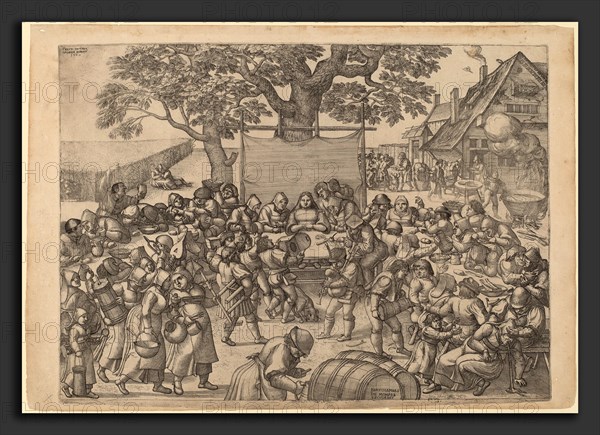 Peter van der Borcht (Flemish, 1545 - 1608), The Large Rustic Wedding Feast, 1560, etching