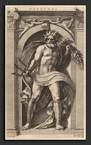 Hendrik Goltzius after Polidoro da Caravaggio (Dutch, 1558 - 1617), Neptune, probably 1592, engraving